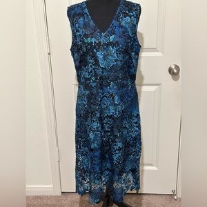 Women’s lace and fully lined flower print dress